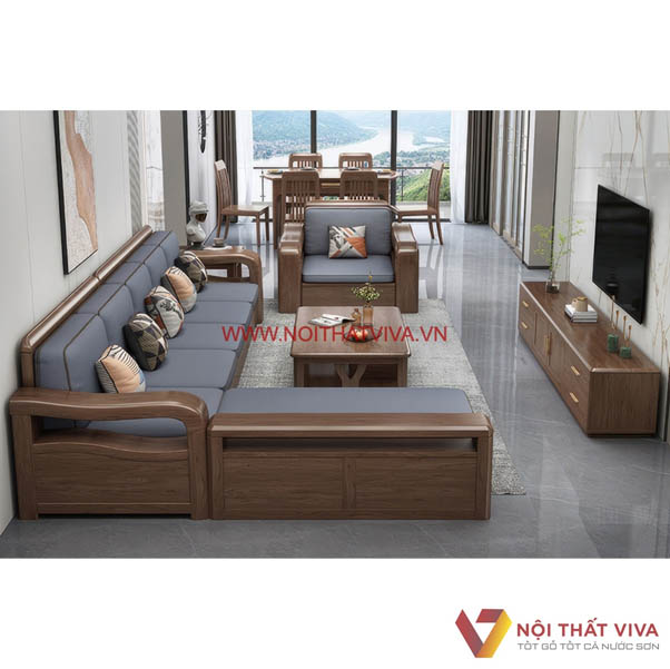 Bộ sofa gỗ phòng khách 